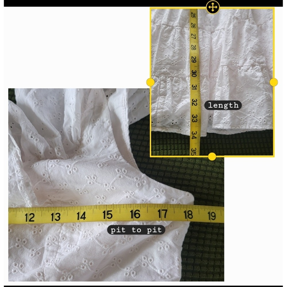 Lilly Pulitzer White Cotton Emie Babydoll Eyelet Tiered Ruffle Mini Dress Sze 10 - Picture 8 of 13